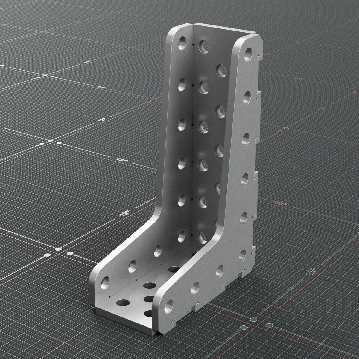 Front top isometric view of the 12 x 8 inch fabrication square