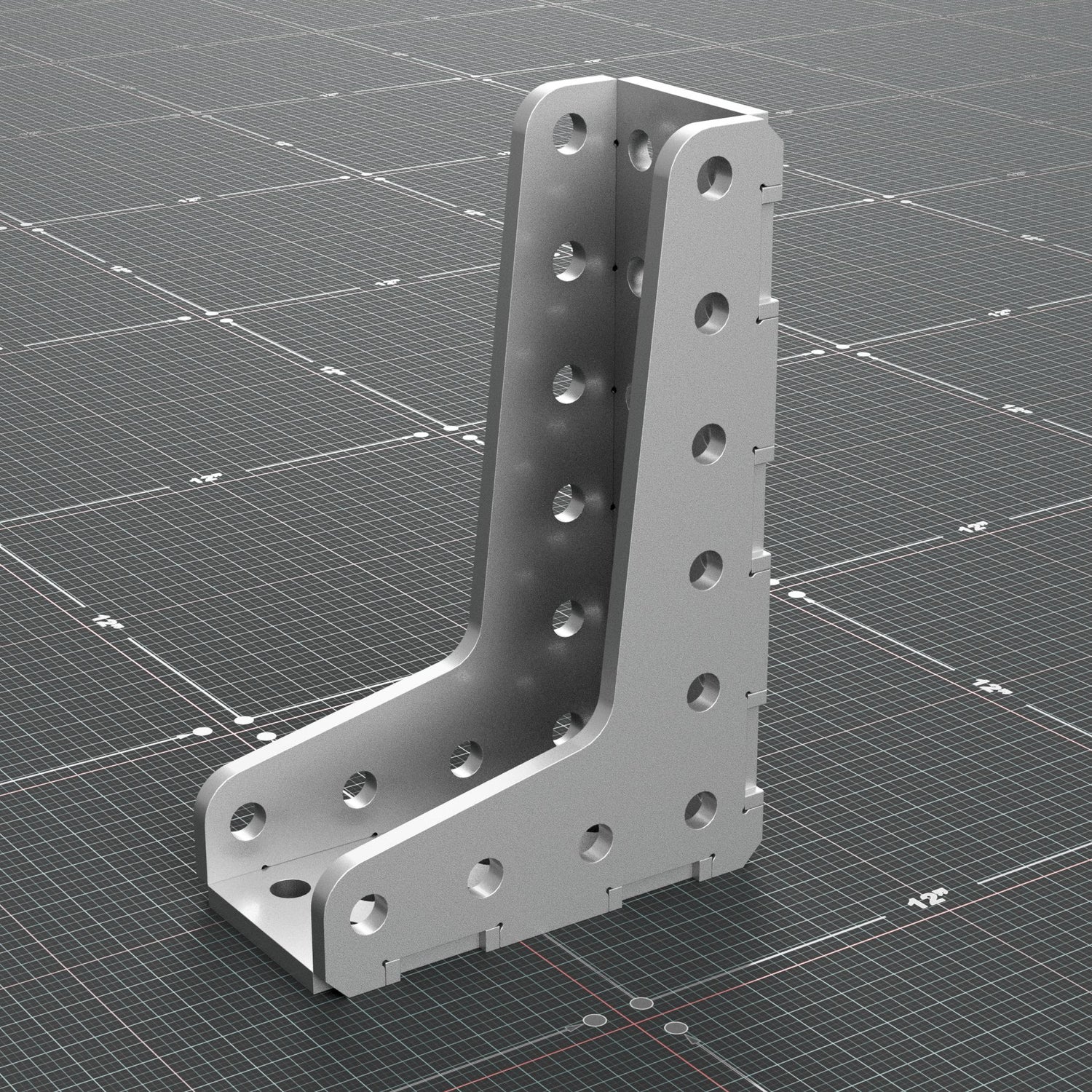 12 x 8 inch fabrication square cut from 3/8 inch steel, isometric view