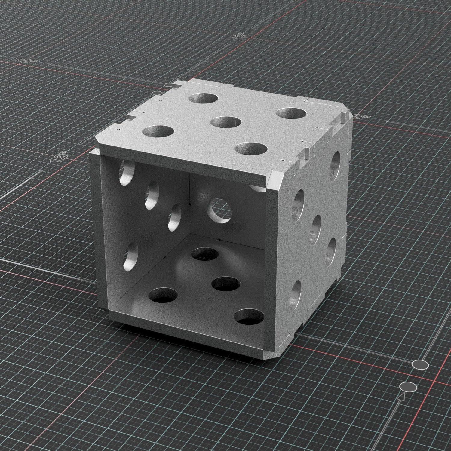 Front top isometric view of the 4 x 4 inch square fabrication block