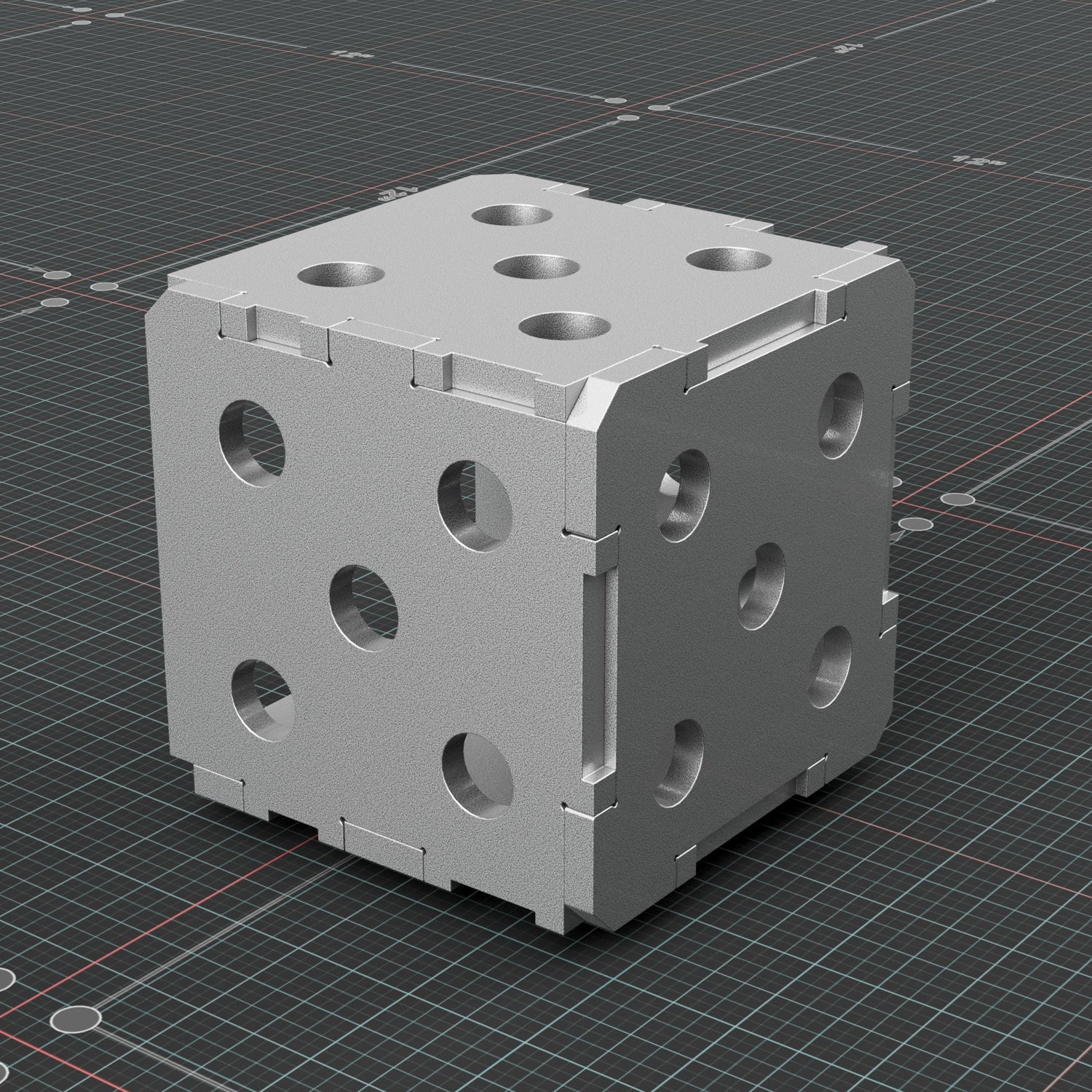 Rear isometric view of the 4 x 4 inch square fabrication block