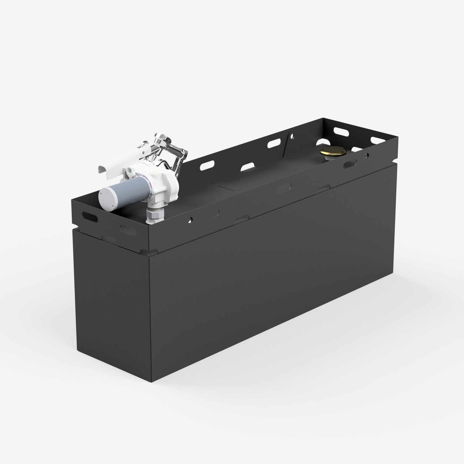 50 gallon fuel transfer tank, rear right three quarter view