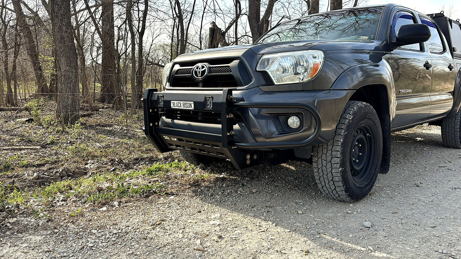 Toyota Tacoma Front Bumper in woods.