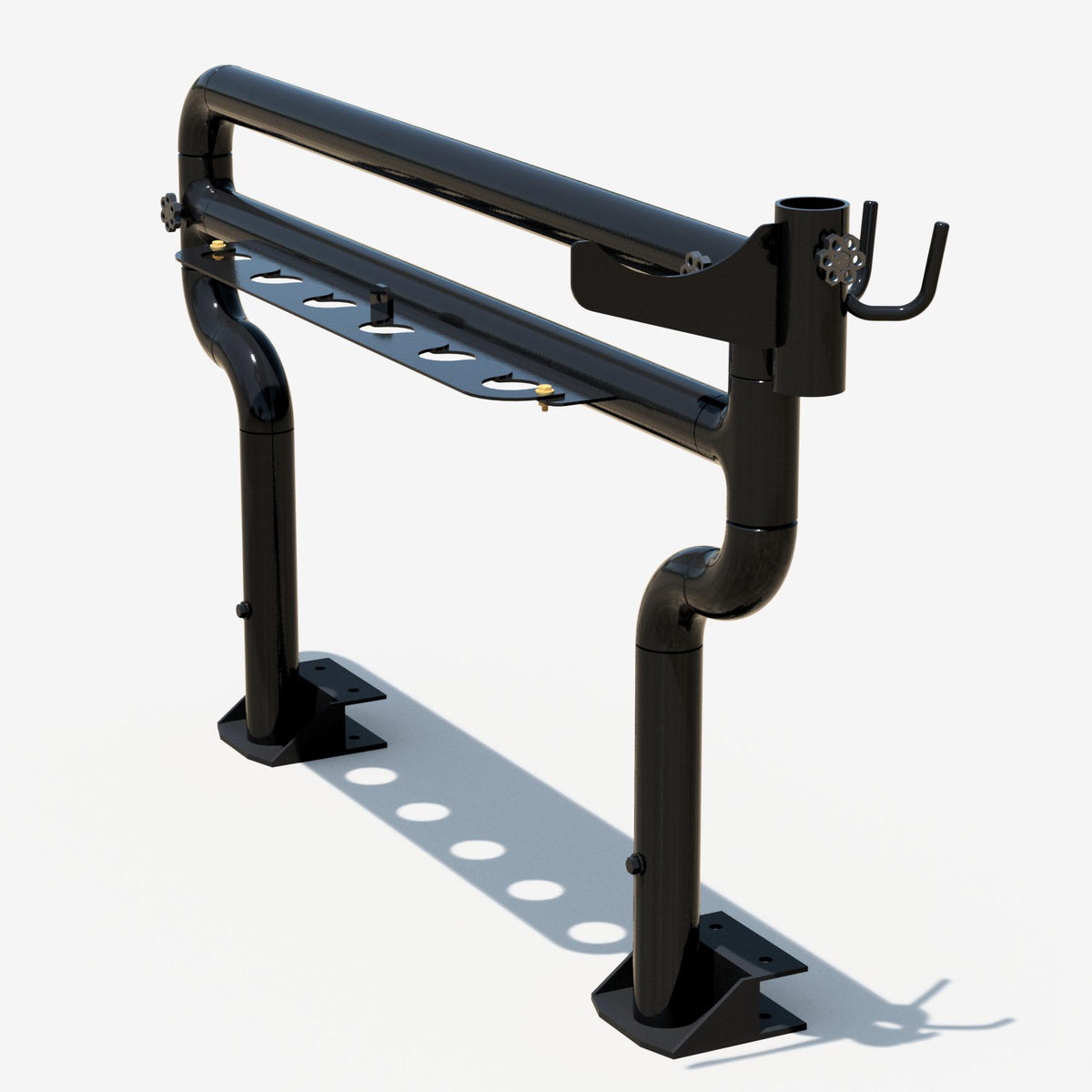 Hoosier pole for a large welding sloop, front right three quarter view