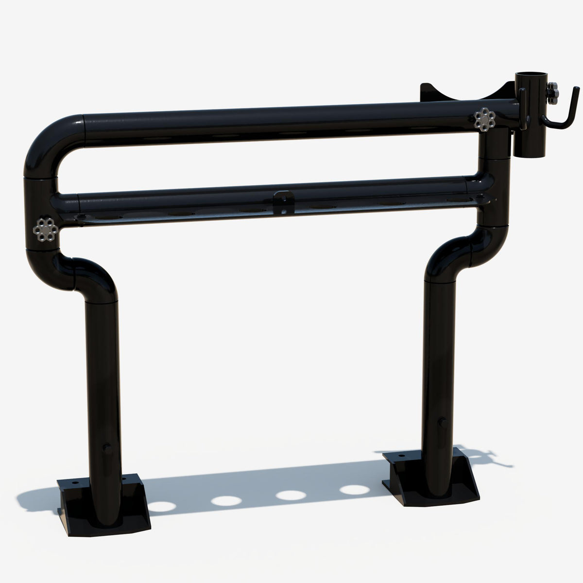 Hoosier pole for a small welding sloop, front three quarter view