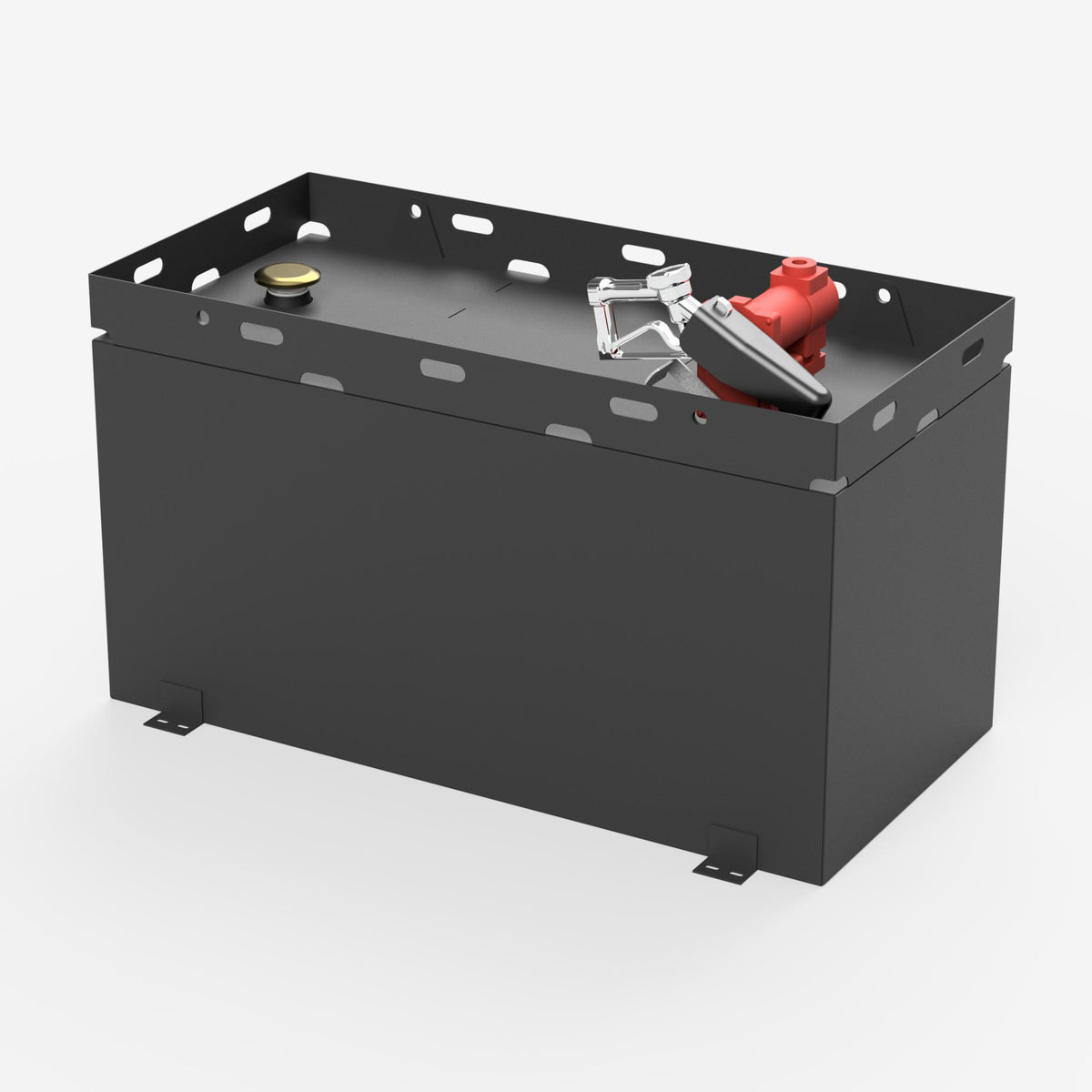 100 gallon fuel transfer tank, front right three quarter view