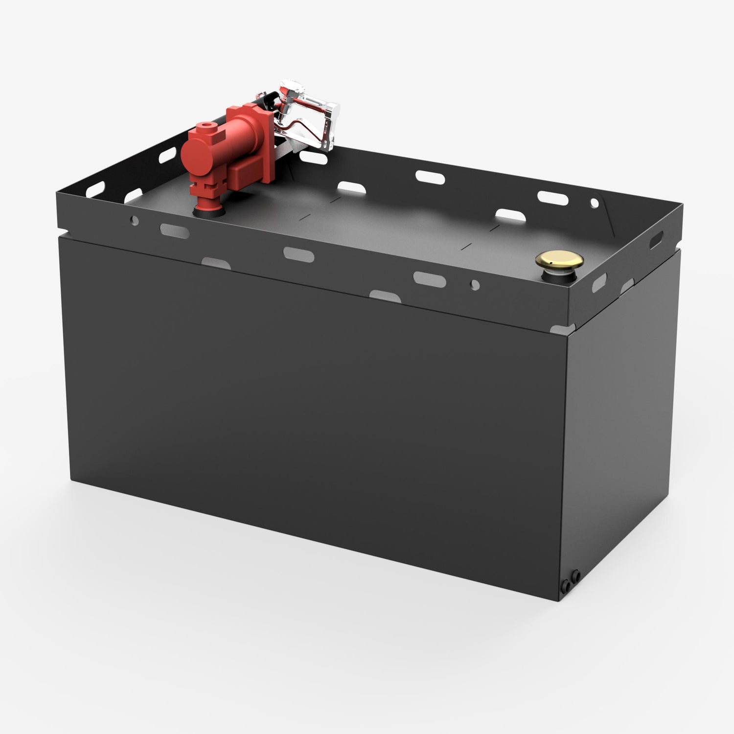 100 gallon fuel transfer tank, rear left three quarter view