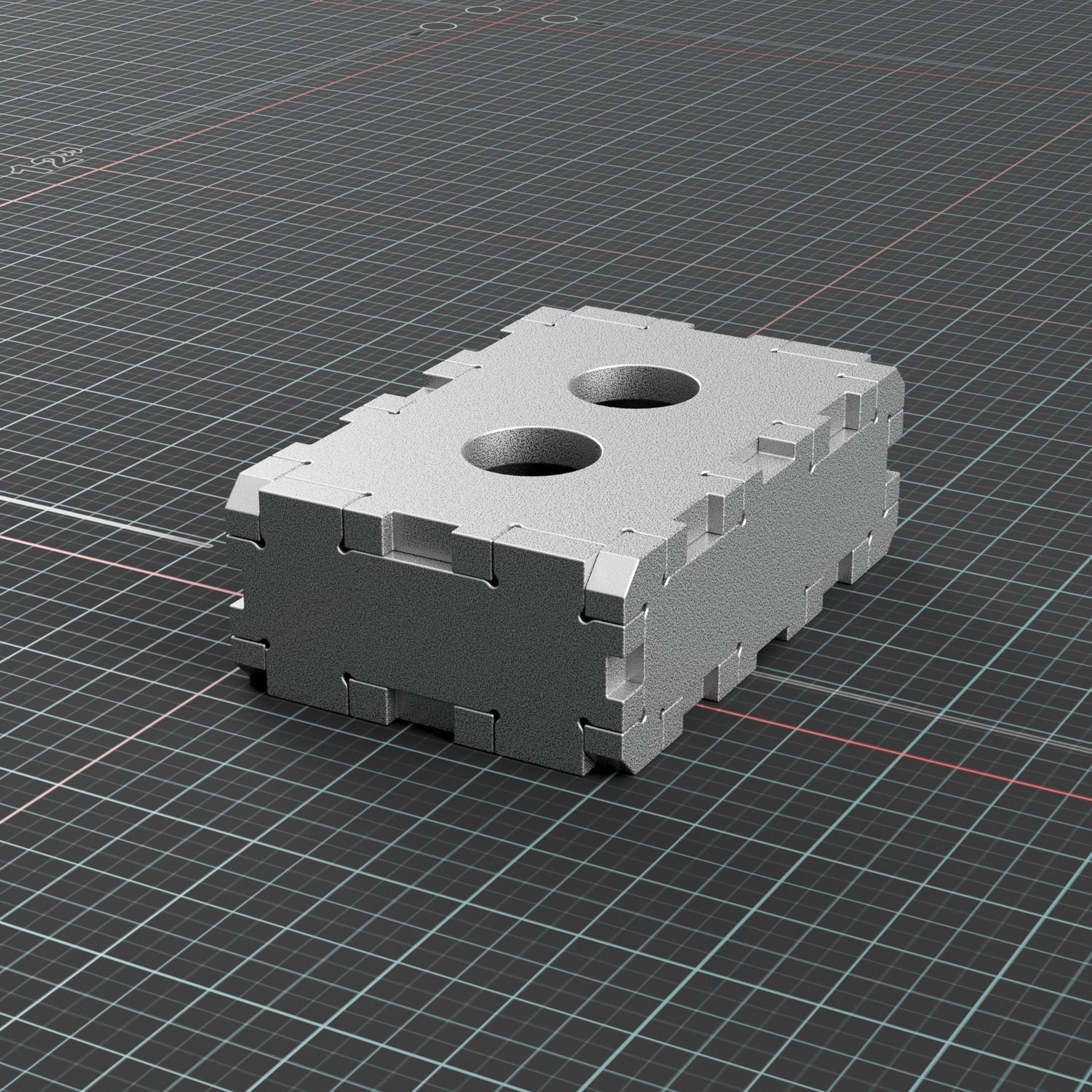 Front top isometric view of the 1-2-3 setup block