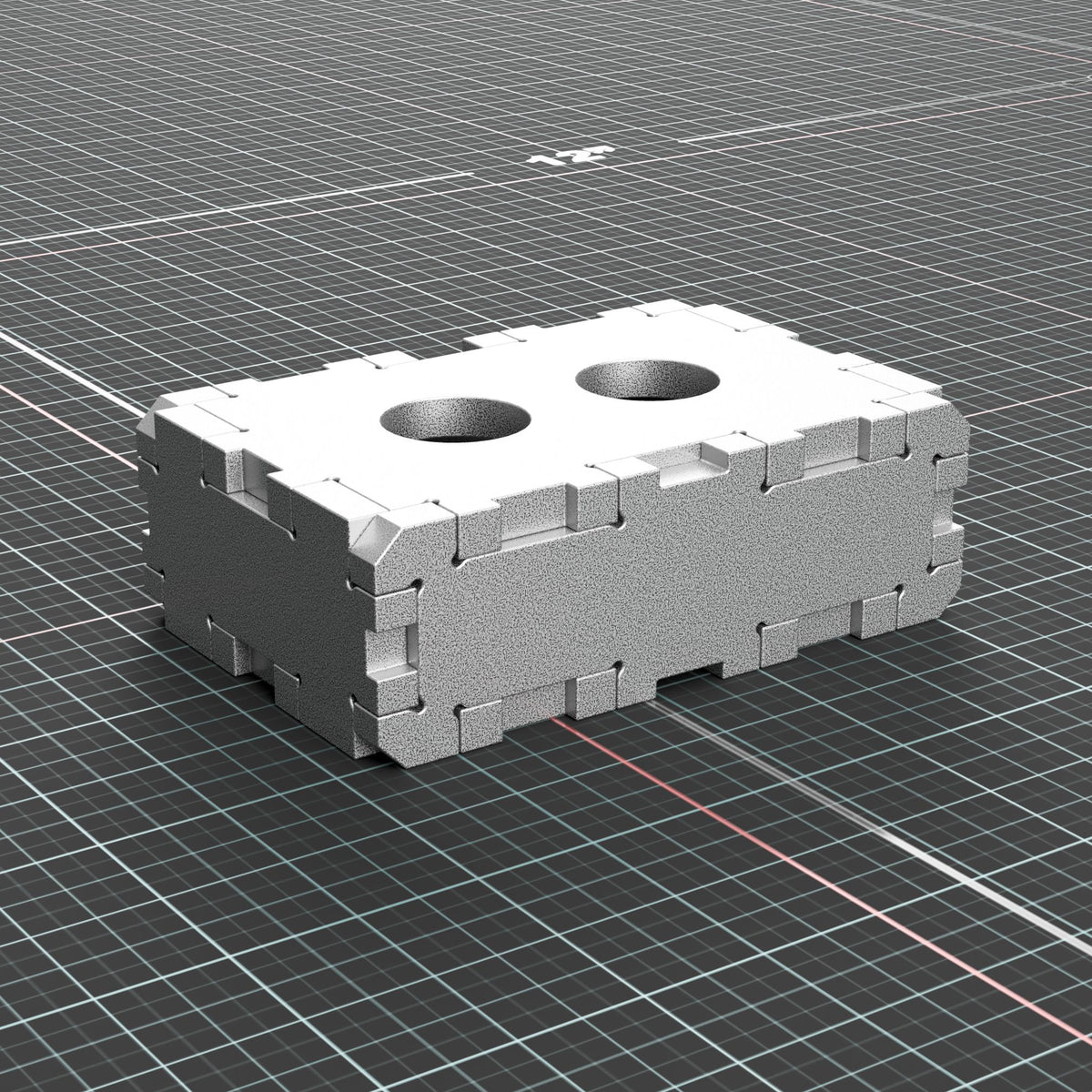 1-2-3 machinist setup block cut from 3/16 inch steel, isometric view