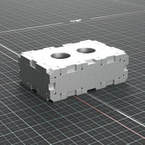 1-2-3 machinist setup block cut from 3/16 inch steel, isometric view