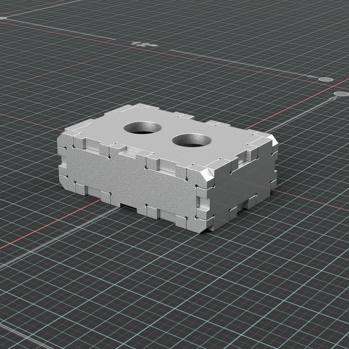 Rear isometric view of the 1-2-3 setup block