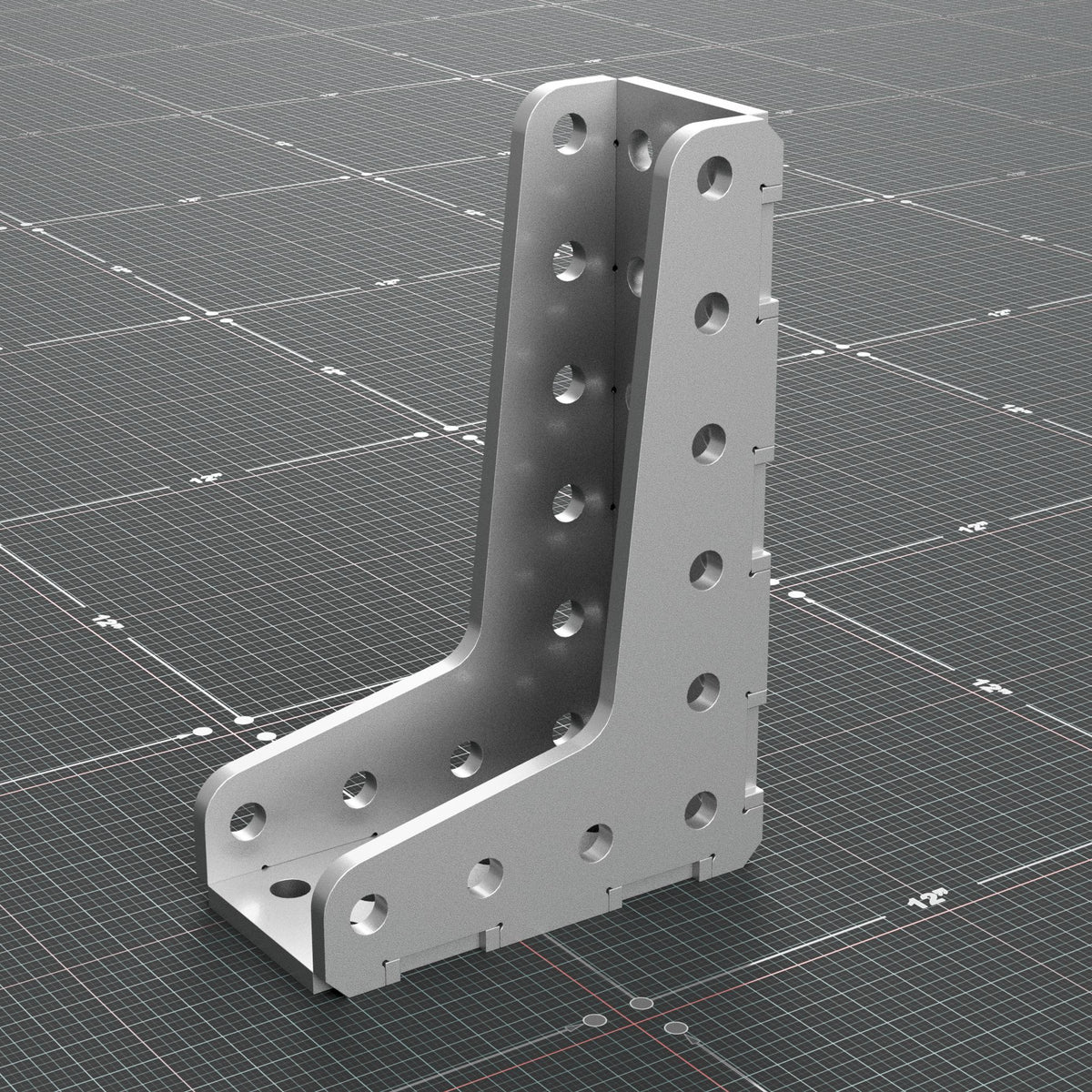 12 x 8 inch fabrication square cut from 3/8 inch steel, isometric view