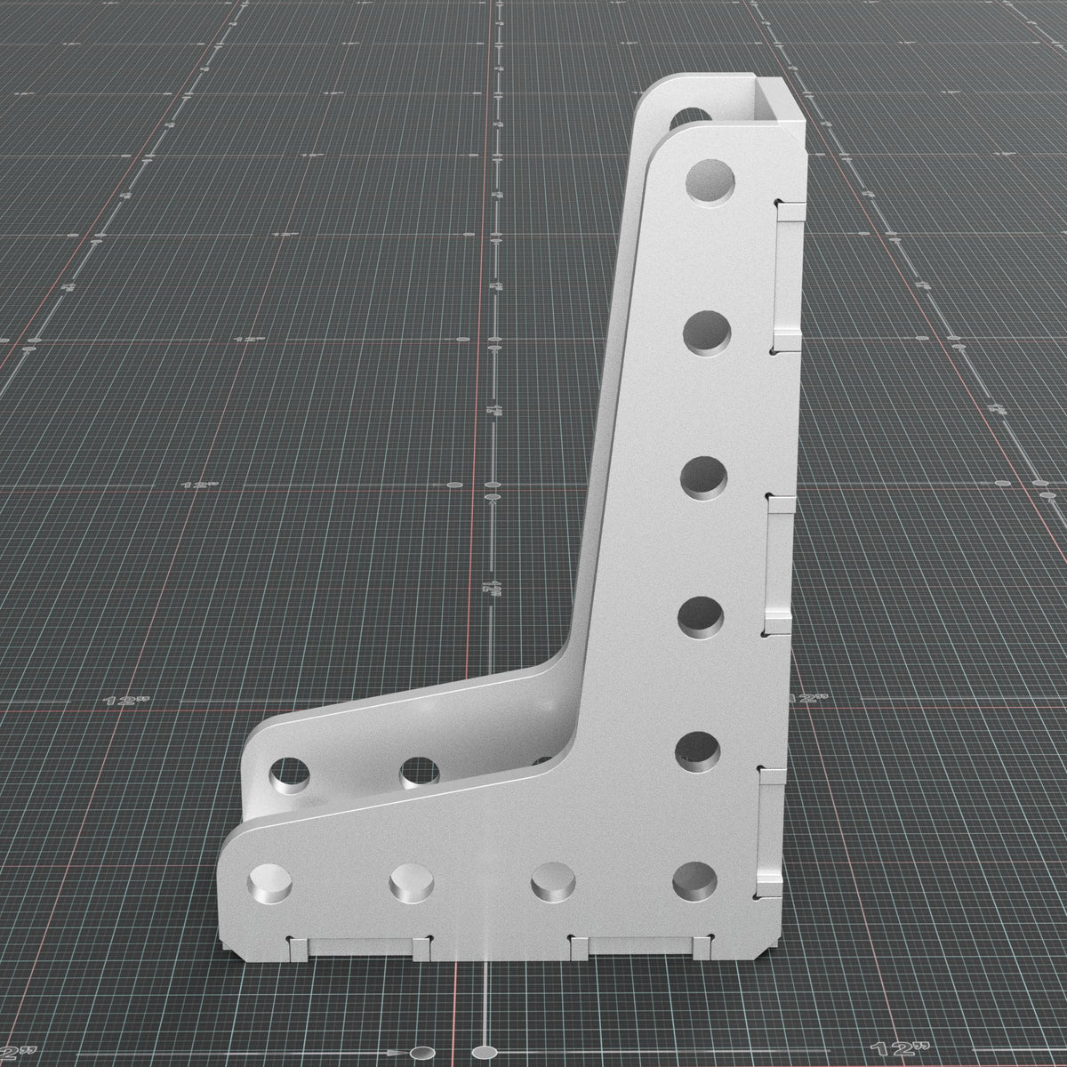 Side view of the 12 x 8 inch fabrication square