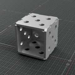 Front top isometric view of the 4 x 4 inch square fabrication block