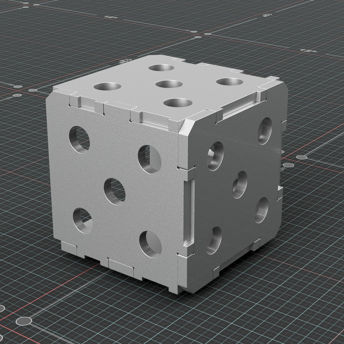 Rear isometric view of the 4 x 4 inch square fabrication block