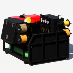 Dodge short bed welding skid out of the truck, fully loaded with a welder and equipment