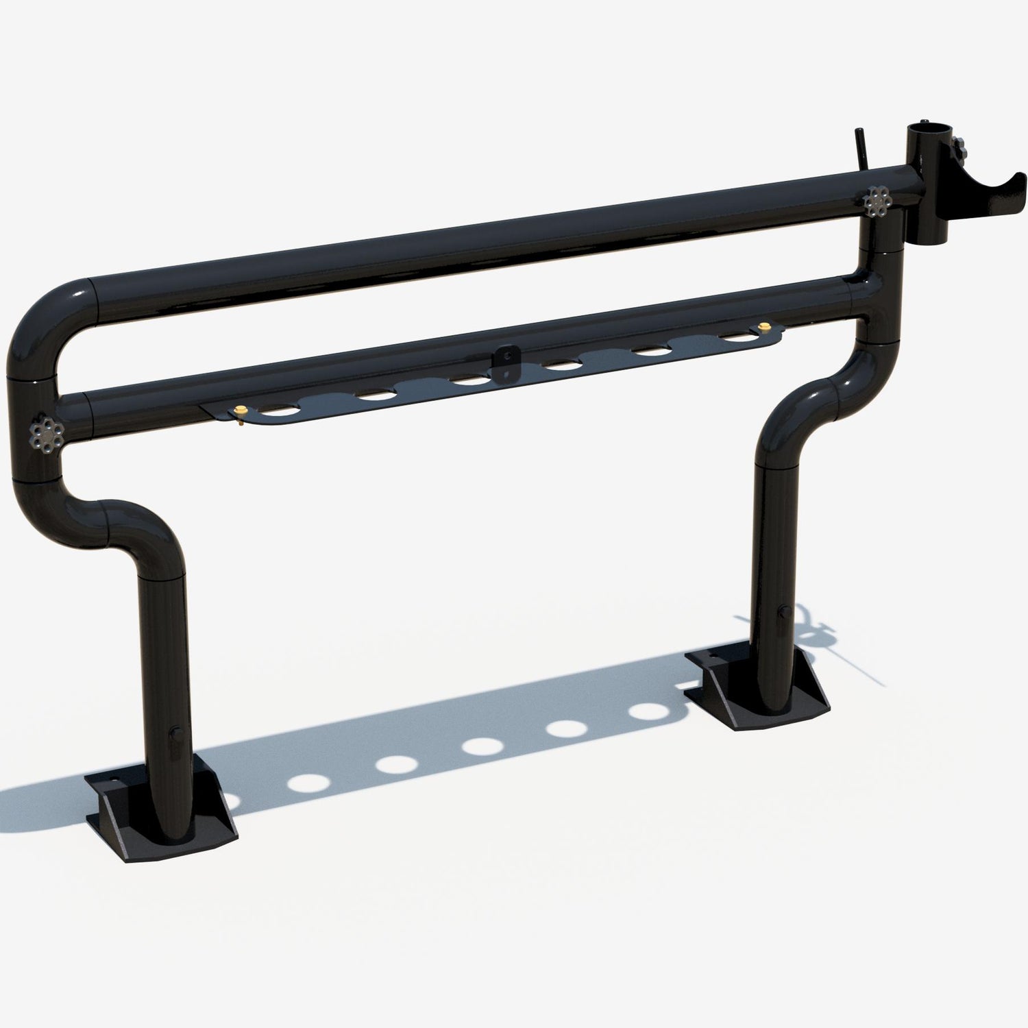 Hoosier pole for a large welding sloop, front left three quarter view
