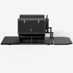Side view of the bare universal long bed welding skid frame