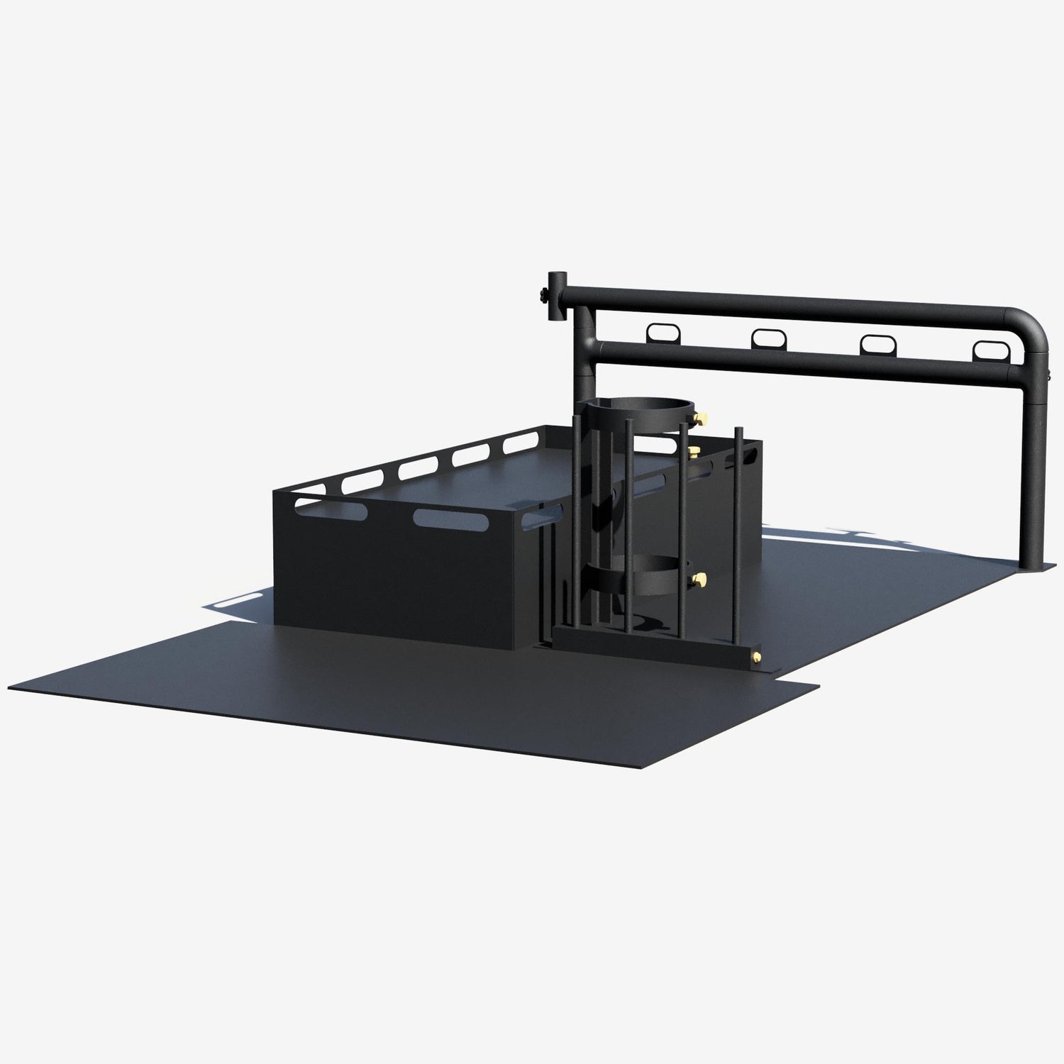 Bare tub rig welding skid frame from the front