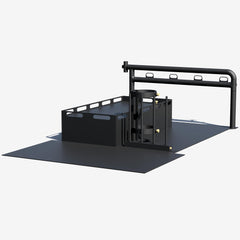 Bare tub rig welding skid frame from the front