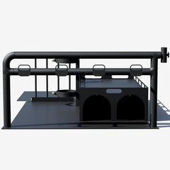 Rear view of the bare tub rig welding skid frame